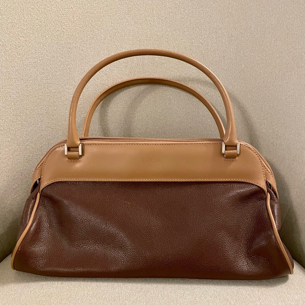 Furla Tan and Brown Leather Bag